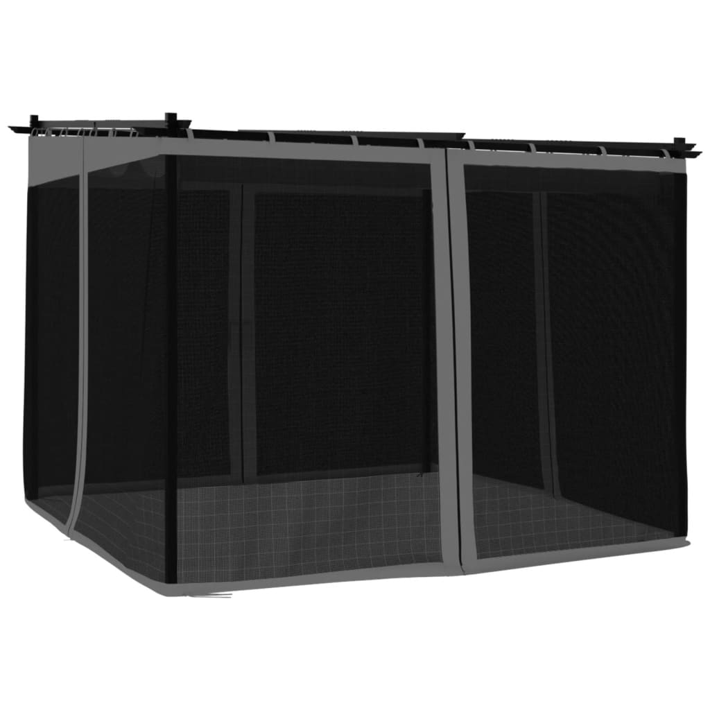 Gazebo with Mesh Walls Anthracite 3x3 m Steel