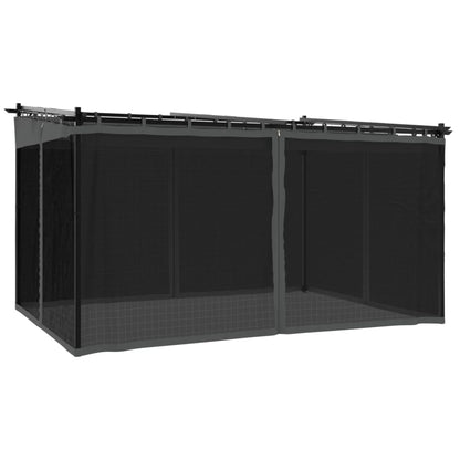 Gazebo with Mesh Walls Anthracite 4x3 m Steel