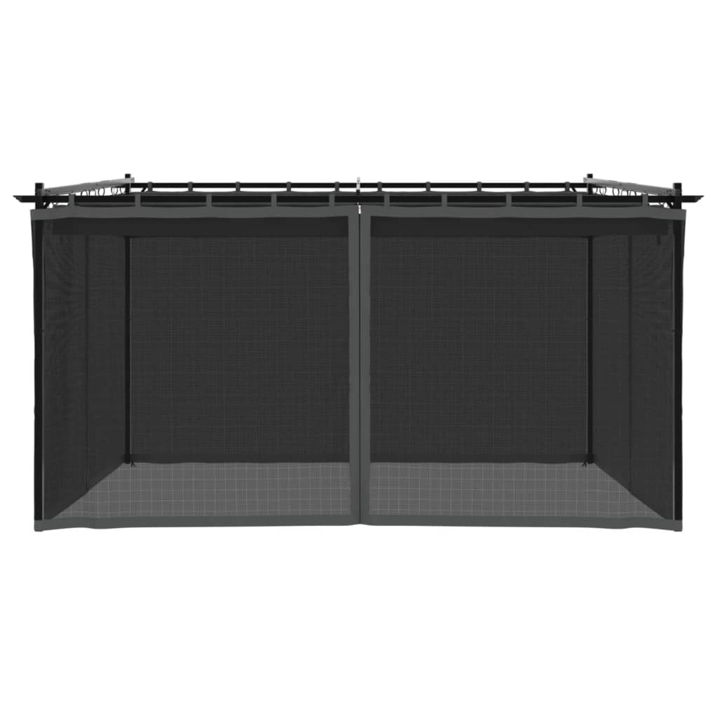 Gazebo with Mesh Walls Anthracite 4x3 m Steel