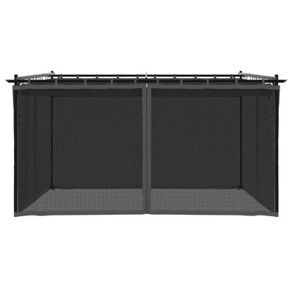 Gazebo with Mesh Walls Anthracite 4x3 m Steel