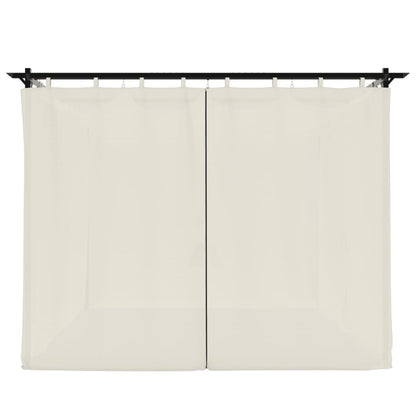 Gazebo with Curtains Cream 3x3 m Steel