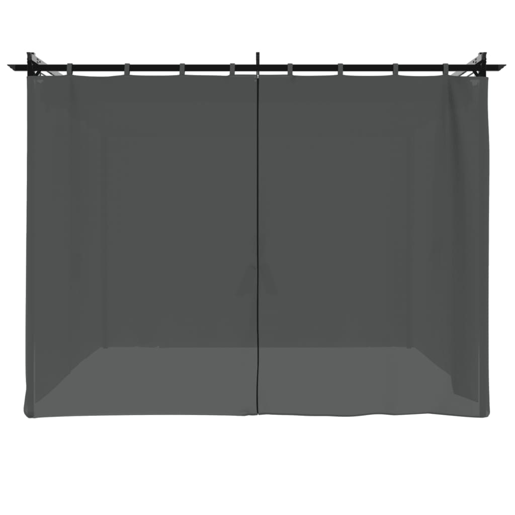 Gazebo with Curtains Anthracite 3x3 m Steel