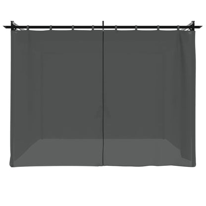 Gazebo with Curtains Anthracite 3x3 m Steel