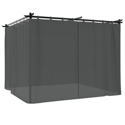 Gazebo with Curtains Anthracite 3x3 m Steel