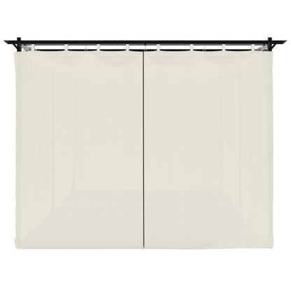 Gazebo with Curtains Cream 6x3 m Steel