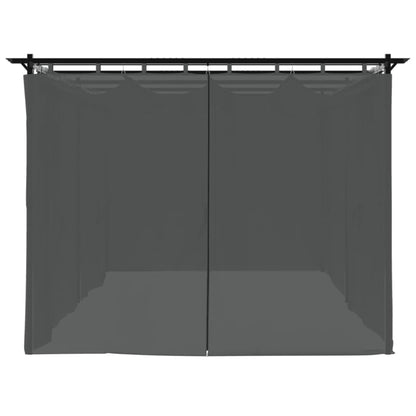 Gazebo with Curtains Anthracite 6x3 m Steel