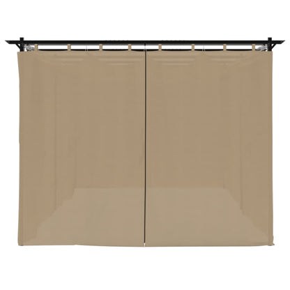 Gazebo with Curtains Taupe 6x3 m Steel