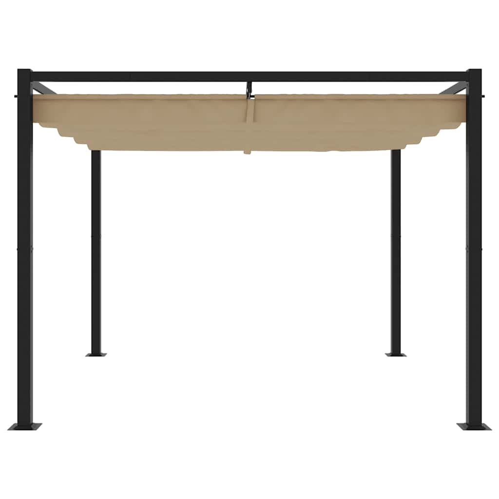 Garden Gazebo with Retractable Roof Taupe 3x3 m Steel