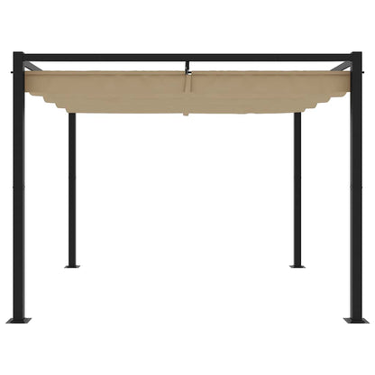 Garden Gazebo with Retractable Roof Taupe 3x3 m Steel