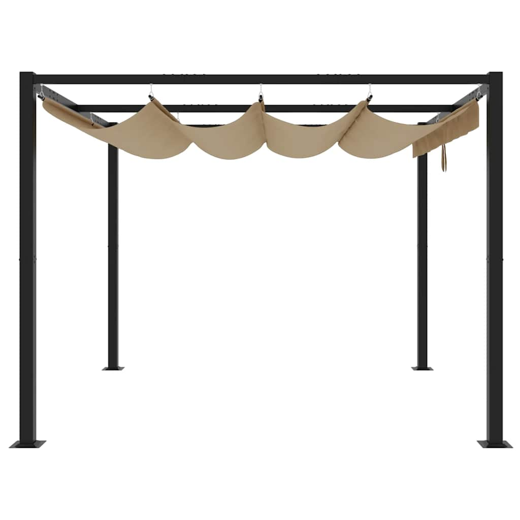 Garden Gazebo with Retractable Roof Taupe 3x3 m Steel