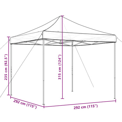 Foldable Party Tent Pop-Up Beige 292x292x315 cm