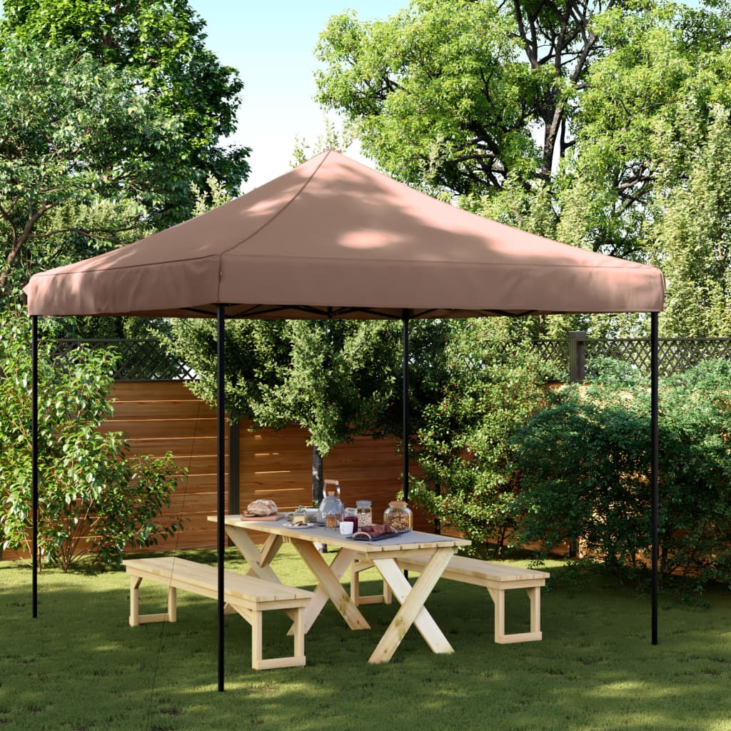 Foldable Party Tent Pop-Up Brown 292x292x315 cm