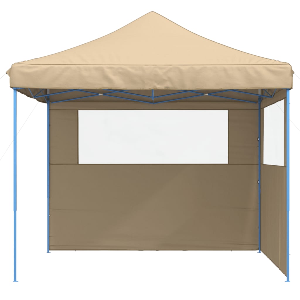 Foldable Party Tent Pop-Up with 2 Sidewalls Beige