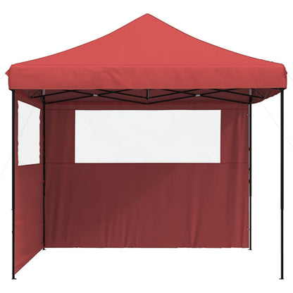 Foldable Party Tent Pop-Up with 2 Sidewalls Burgundy