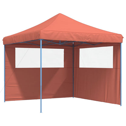 Foldable Party Tent Pop-Up with 2 Sidewalls Terracotta