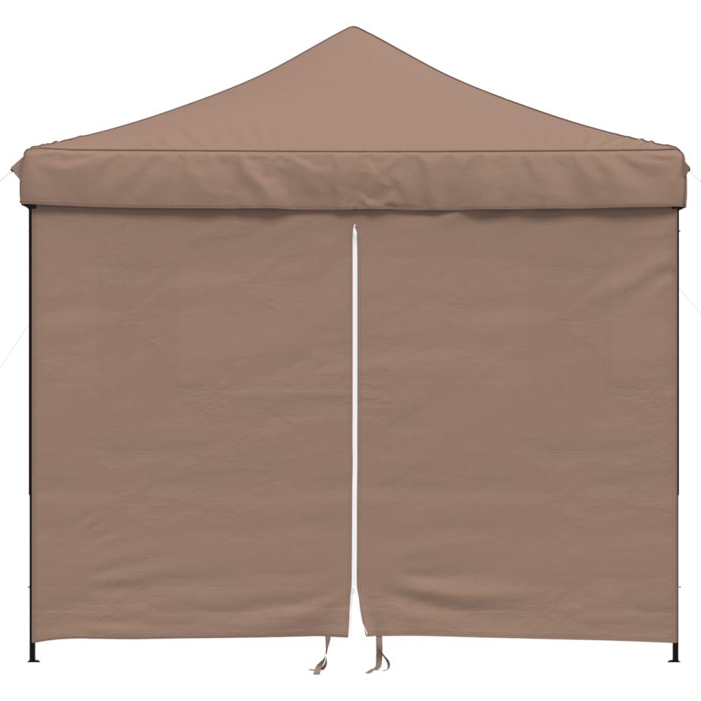 Foldable Party Tent Pop-Up with 4 Sidewalls Brown