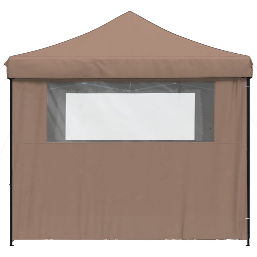 Foldable Party Tent Pop-Up with 4 Sidewalls Brown