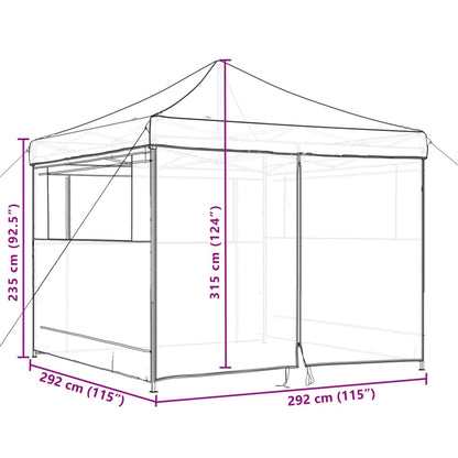 Foldable Party Tent Pop-Up with 4 Sidewalls Brown