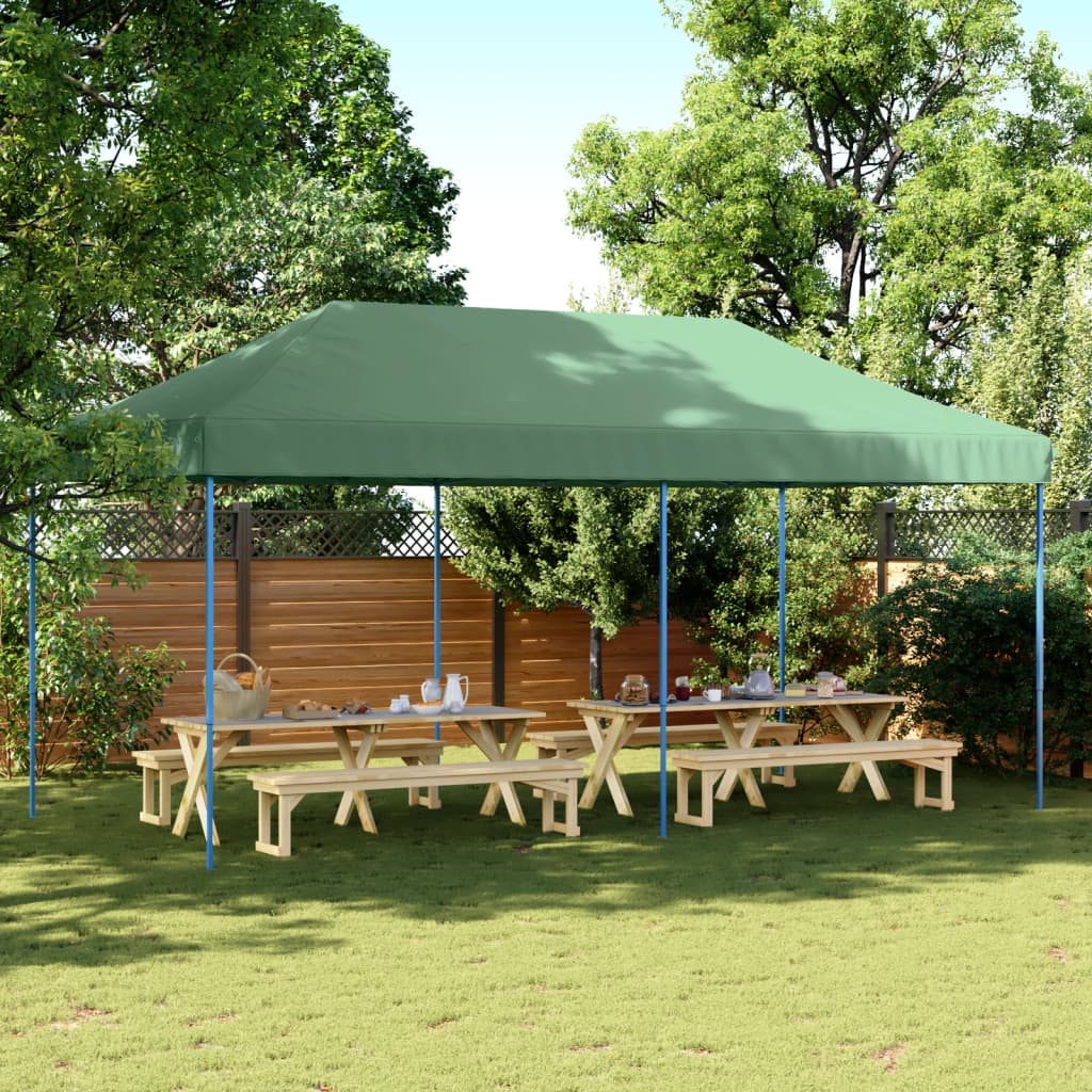 Foldable Party Tent Pop-Up Green 580x292x315 cm