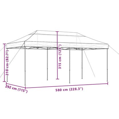 Foldable Party Tent Pop-Up Burgundy 580x292x315 cm