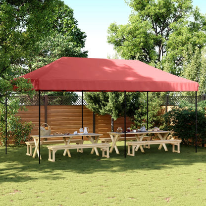 Foldable Party Tent Pop-Up Burgundy 580x292x315 cm