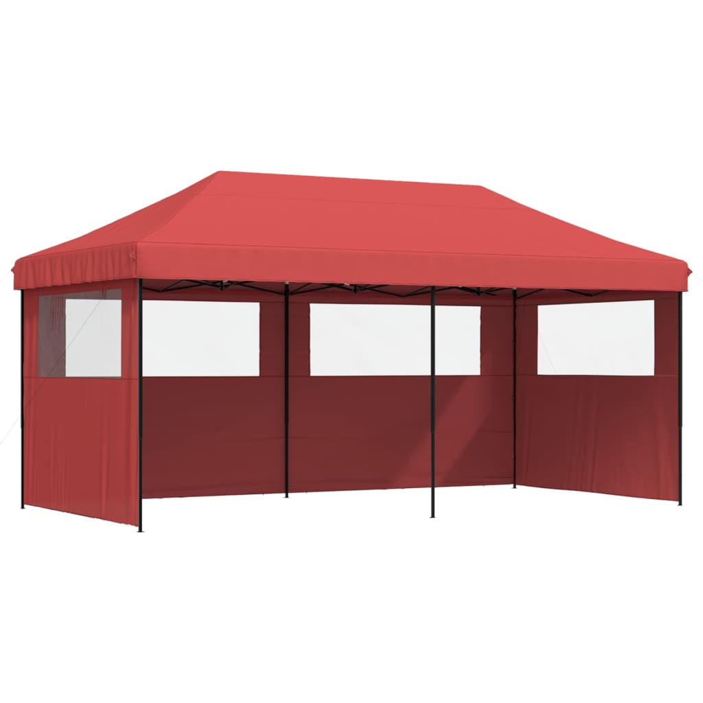 Foldable Party Tent Pop-Up with 3 Sidewalls Burgundy