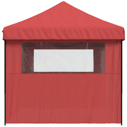 Foldable Party Tent Pop-Up with 3 Sidewalls Burgundy