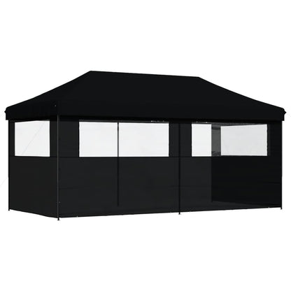 Foldable Party Tent Pop-Up with 3 Sidewalls Black