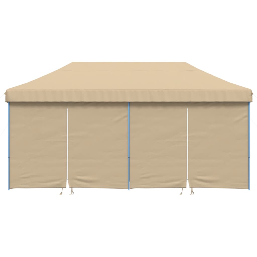 Foldable Party Tent Pop-Up with 4 Sidewalls Beige