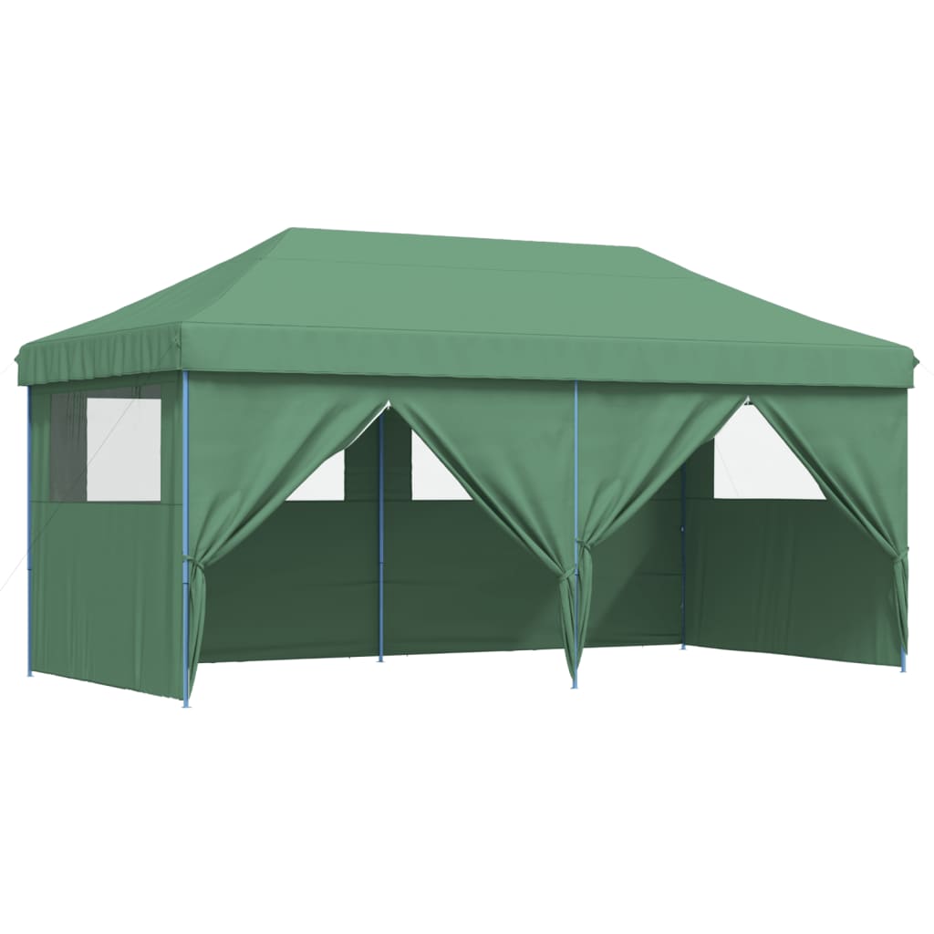 Foldable Party Tent Pop-Up with 4 Sidewalls Green