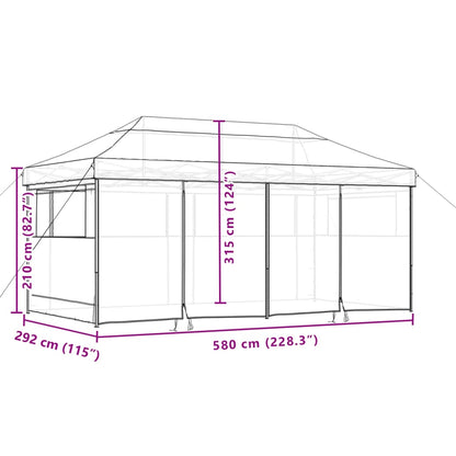 Foldable Party Tent Pop-Up with 4 Sidewalls Green