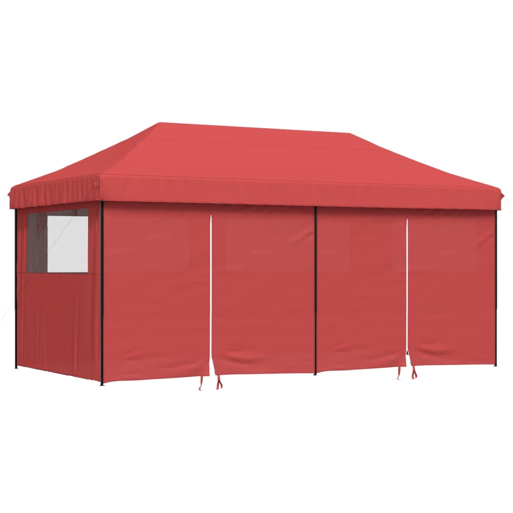 Foldable Party Tent Pop-Up with 4 Sidewalls Burgundy