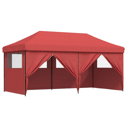 Foldable Party Tent Pop-Up with 4 Sidewalls Burgundy