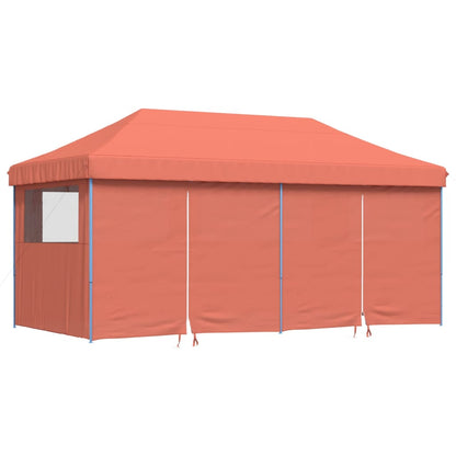 Foldable Party Tent Pop-Up with 4 Sidewalls Terracotta