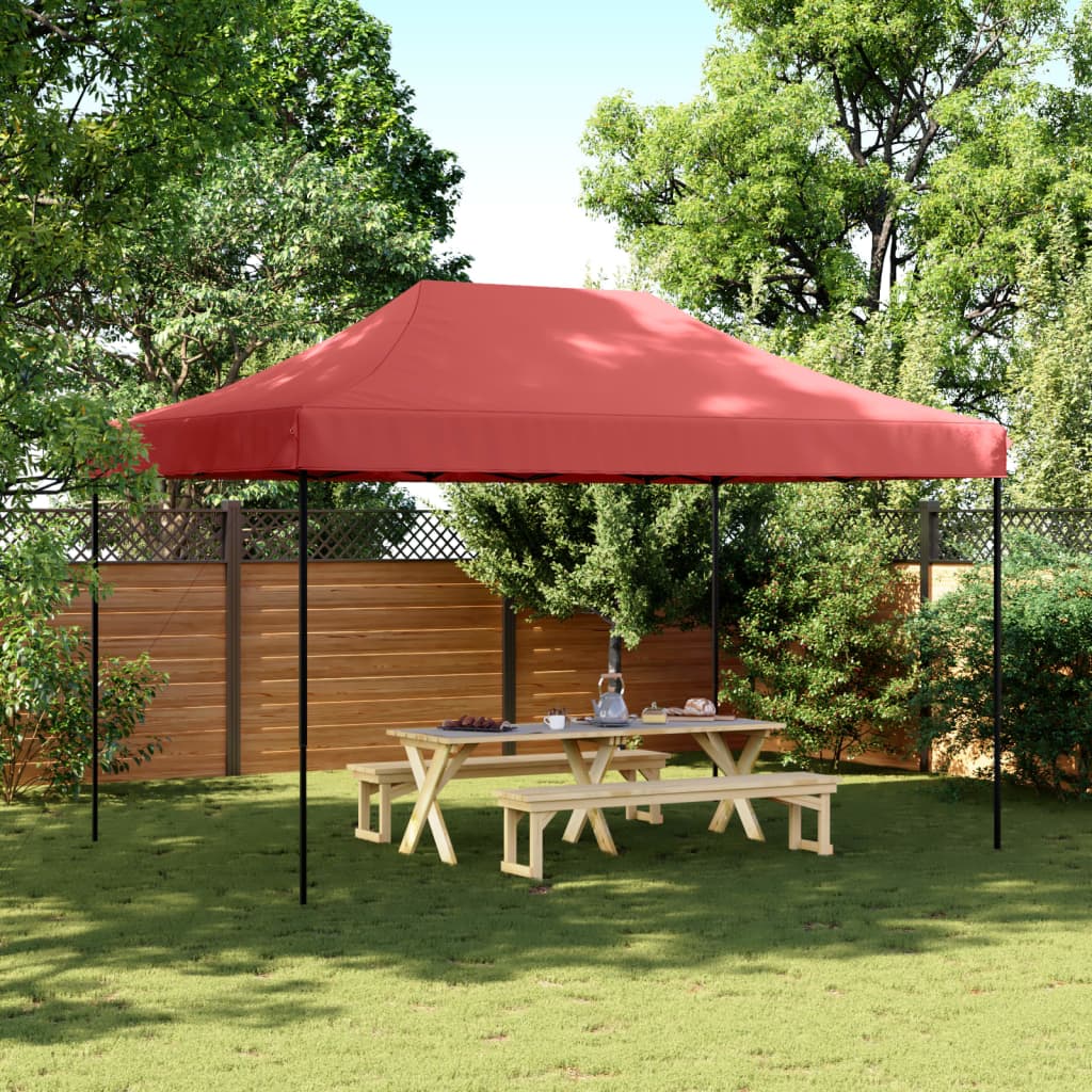 Foldable Party Tent Pop-Up Burgundy 440x292x315 cm