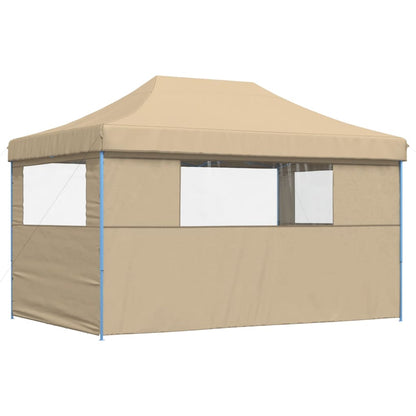 Foldable Party Tent Pop-Up with 3 Sidewalls Beige