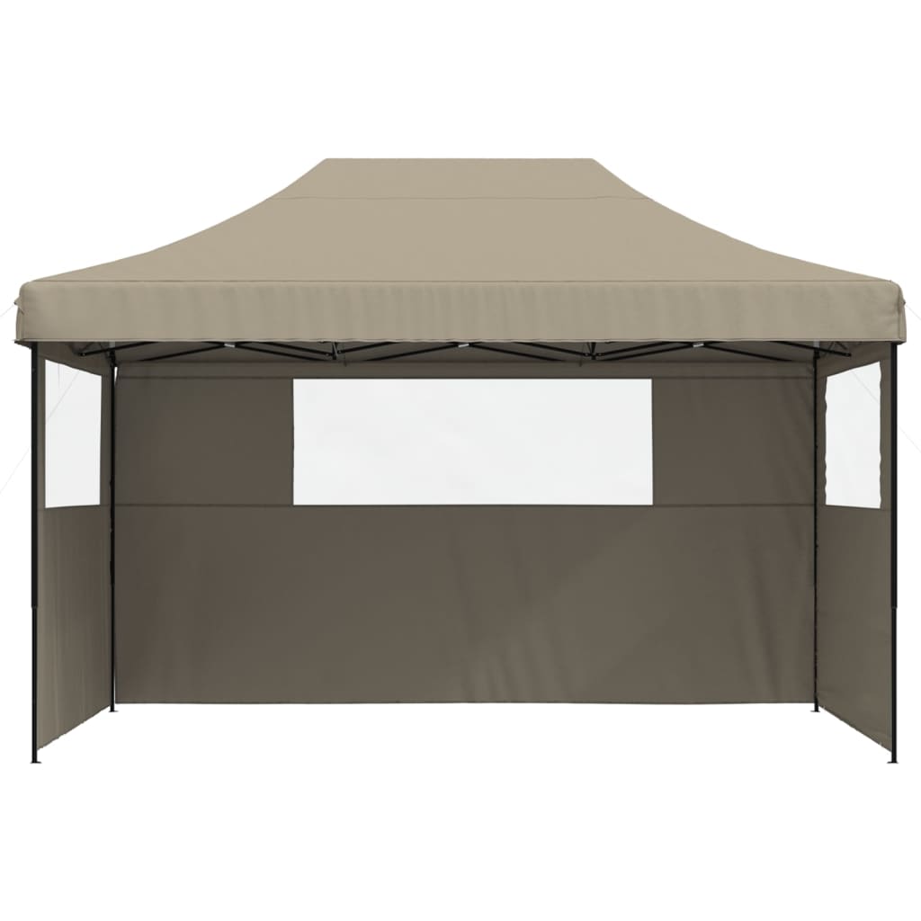 Foldable Party Tent Pop-Up with 3 Sidewalls Taupe