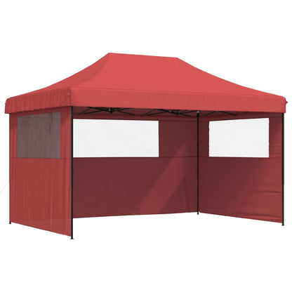 Foldable Party Tent Pop-Up with 3 Sidewalls Burgundy