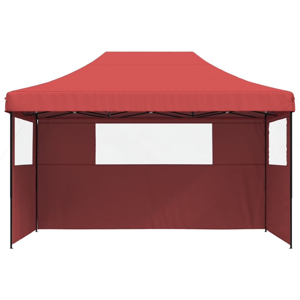 Foldable Party Tent Pop-Up with 3 Sidewalls Burgundy