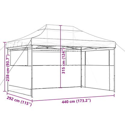 Foldable Party Tent Pop-Up with 3 Sidewalls Burgundy