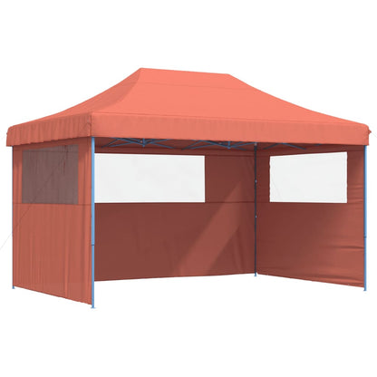 Foldable Party Tent Pop-Up with 3 Sidewalls Terracotta