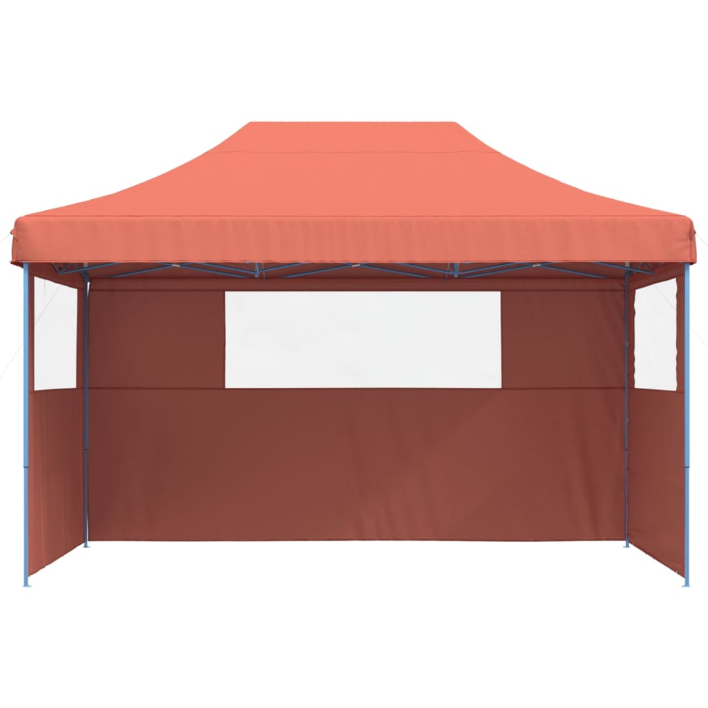 Foldable Party Tent Pop-Up with 3 Sidewalls Terracotta