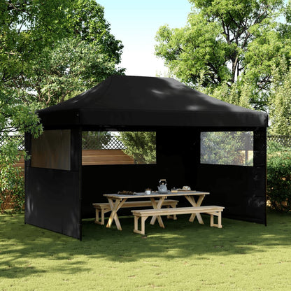 Foldable Party Tent Pop-Up with 3 Sidewalls Black