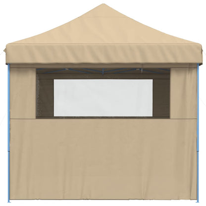 Foldable Party Tent Pop-Up with 4 Sidewalls Beige