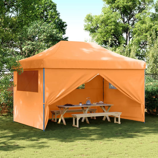 Foldable Party Tent Pop-Up with 4 Sidewalls Orange