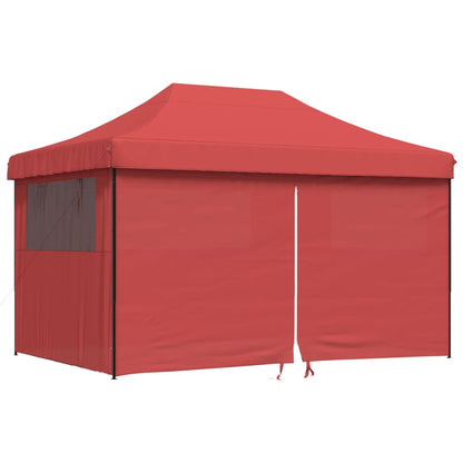 Foldable Party Tent Pop-Up with 4 Sidewalls Burgundy