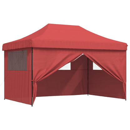 Foldable Party Tent Pop-Up with 4 Sidewalls Burgundy