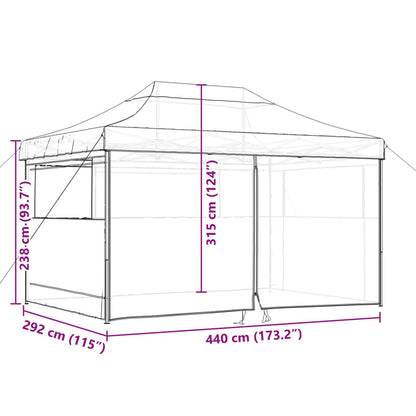 Foldable Party Tent Pop-Up with 4 Sidewalls Burgundy