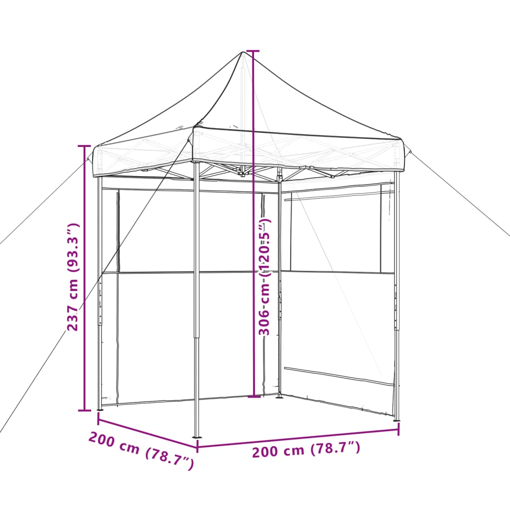 Foldable Party Tent Pop-Up with 2 Sidewalls Green