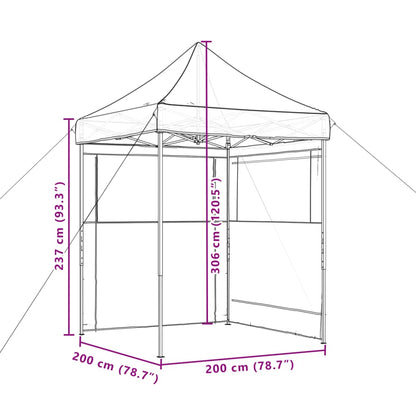 Foldable Party Tent Pop-Up with 2 Sidewalls Terracotta